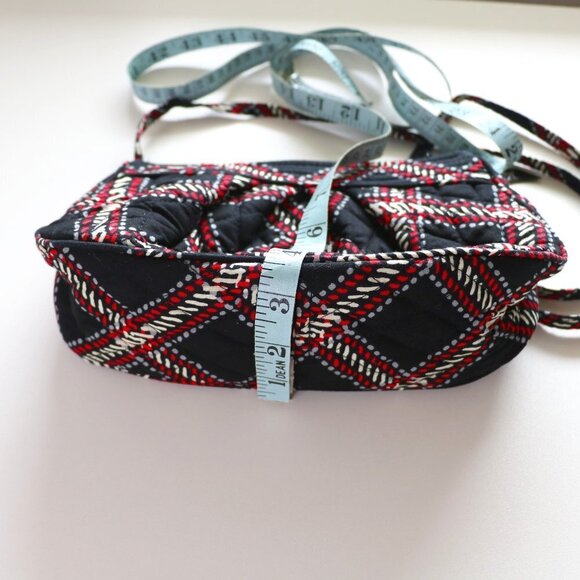 Vera Bradley Minsk Plaid Quilt Adjustable Strap Top Zip Lined Red Crossbody Bag - Picture 9 of 13